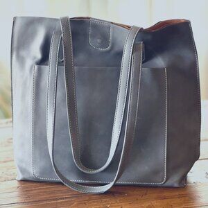 Shiraleah Gray/Taupe Vegan Leather Tote